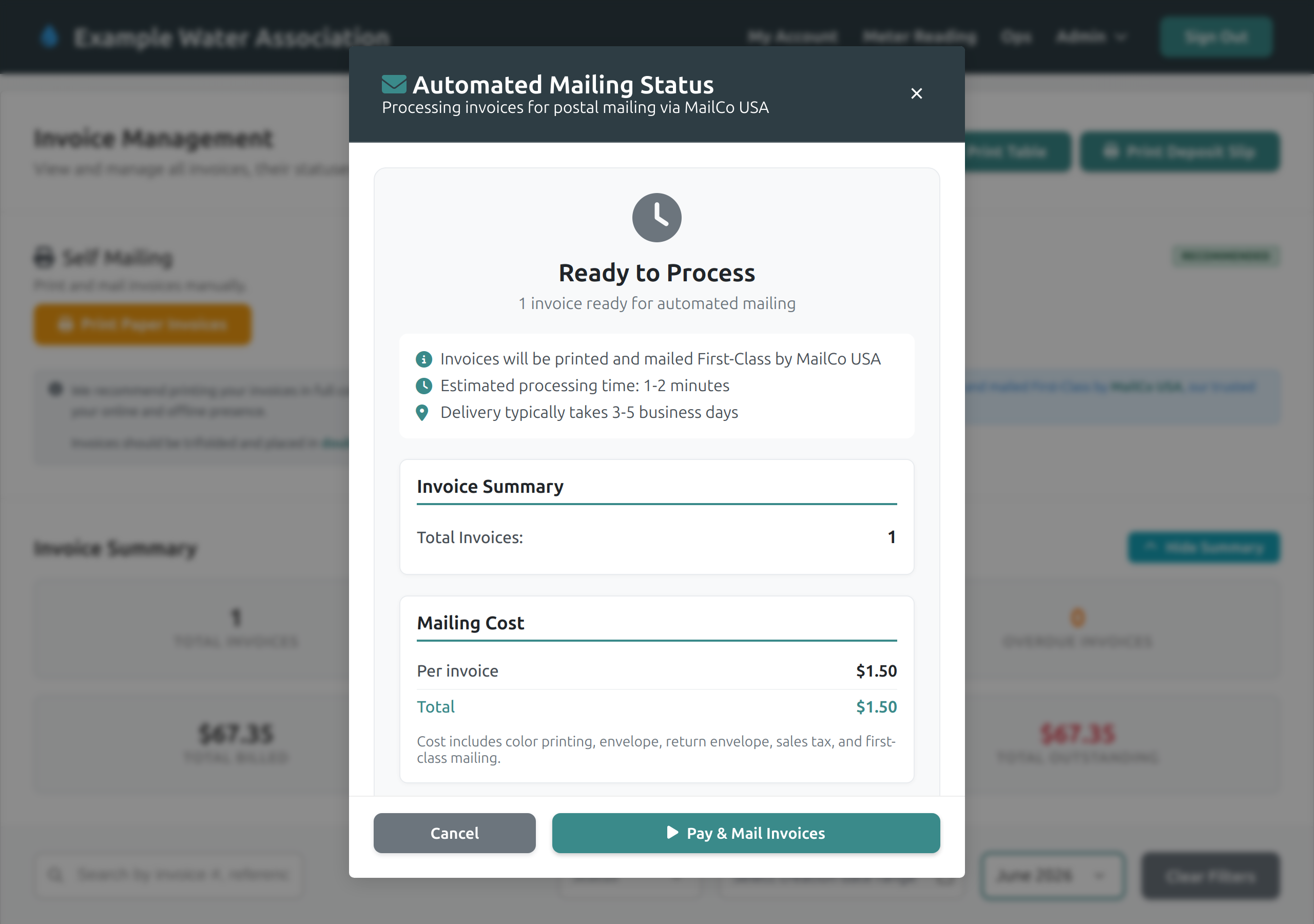 Mailing workflow